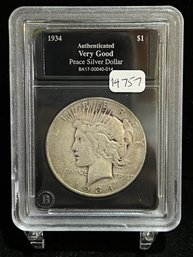 1934 D Silver Peace Dollar - Good