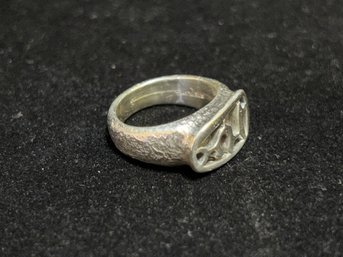 Vintage Sterling Silver Signed 'Levin' Textured Ring