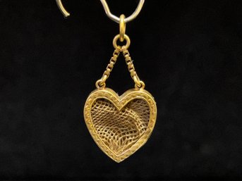 Vintage 9K Gold Heart Shaped Braided Hair Mourning Pendant