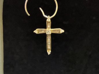 Vintage 10K Gold Cross Pendant With 1/3ct Diamonds