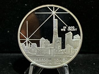 2004 Freedom Tower September 11 Memorial Silver Round - Recovery Silver Plated Token