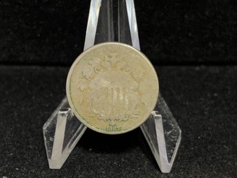 1867 Shield Nickel 5 Cent Piece - Good