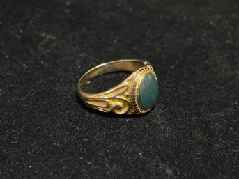 Vintage 10K Yellow Gold Bloodstone Ring Size 8.5