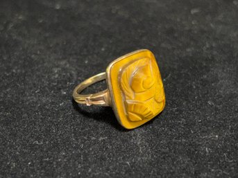 Vintage 10K Gold Tigers Eye Ring Size 5.5