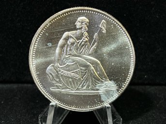 Seated Liberty Style One Troy Ounce .999 Fine Silver Round