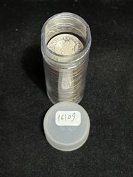 Roll Of 50 Barber Silver Dimes - Mixed Years - Average Circulated