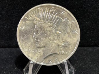 1924 P Peace Silver Dollar - Almost Uncirculated