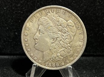 1886 P Morgan Silver Dollar - Almost Uncirculated