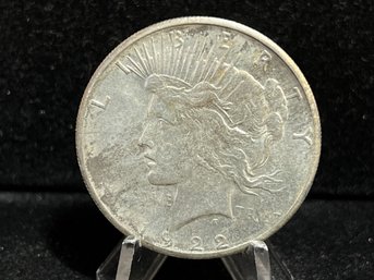 1922 S Peace Silver Dollar - Almost Uncirculated