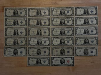 $39 Face Value Lot Of $1, $2, And $5 Bills
