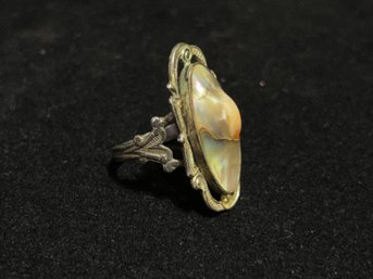 Vintage Sterling Silver Mother Of Pearl Ring - Size 5