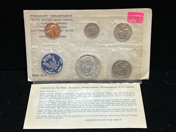 1965 US Silver 5 Coin Proof Set - Original Envelope