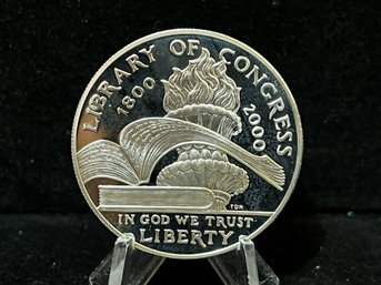 2000 US Mint Library Of Congress Commemorative Proof Silver Coin