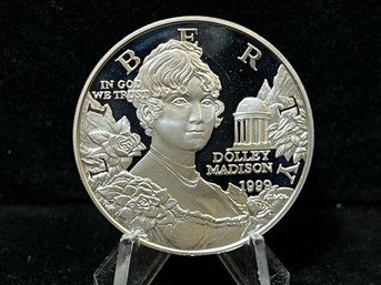 1999 Dolley Madison Commemorative Proof Silver Dollar