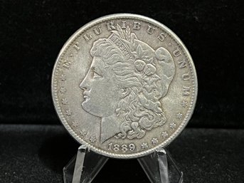 1889 P Morgan Silver Dollar - Almost Uncirculated
