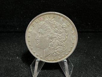 1886 P Morgan Silver Dollar - Almost Uncirculated