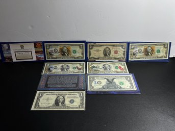 $12 Face Value Lot Of Uncirculated Colorized $2 And $1 Notes