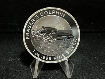 2021 Australia Fraser's Dolphin One Troy Ounce .999 Fine Silver Coin