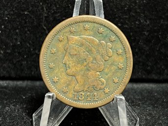 1844 Braided Hair Large Cent - Fine