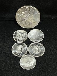 Lot Of Mixed 1/2 And 1/10 Troy Ounce .999 Fine Silver Rounds - 1 Ounce Total