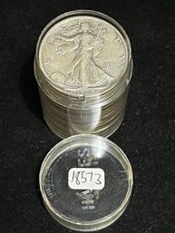 Roll Of US Silver Walking Liberty Half Dollars - Mixed Variety