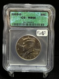 2003 D Kennedy Proof Half Dollar - ICG MS66