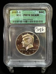 2007 S Kennedy Proof Half Dollar - ICG PR70 DCAM