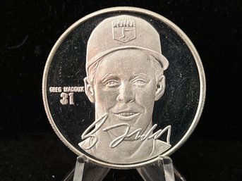 Numbered Edition Greg Maddux .999 Fine Silver 1 Troy Ounce Round