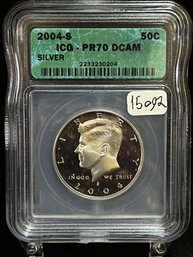 2004 S Kennedy Proof Silver Half Dollar - ICG PR70 DCAM