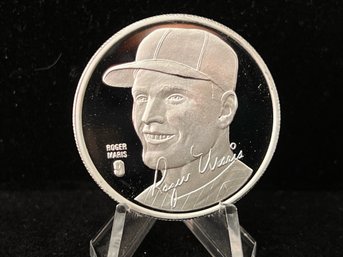 Numbered Edition Roger Maris .999 Fine Silver 1 Troy Ounce Round