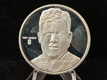 Numbered Edition Troy Aikman .999 Fine Silver 1 Troy Ounce Round