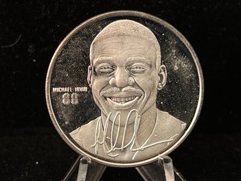 Numbered Edition Michael Irvin .999 Fine Silver 1 Troy Ounce Round