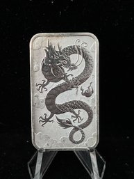 2019 Australia .9999 1 Oz Silver Bar - Dragon Design