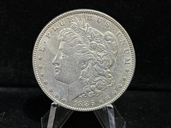 1886 P Morgan Silver Dollar - Almost Uncirculated