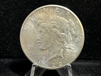 1922 S Peace Silver Dollar - Almost Uncirculated