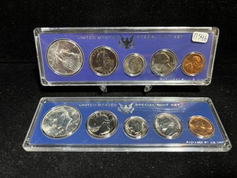 1966 And 1967 United States  Special Mint Set  With 40 Percent Silver Half