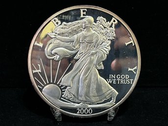 2000 6 Oz Giant Silver Eagle .999 Silver Round In Presentation Box