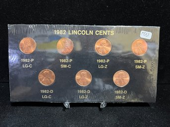 1982 Lincoln Cent Card With All Varieties