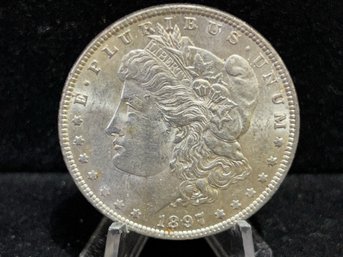 1897 P Morgan Silver Dollar - Almost Uncirculated