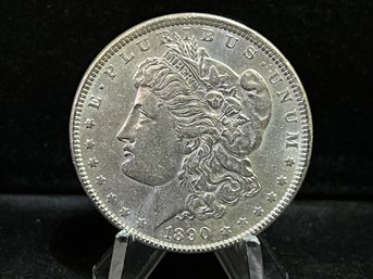 1890 P Morgan Silver Dollar - Almost Uncirculated