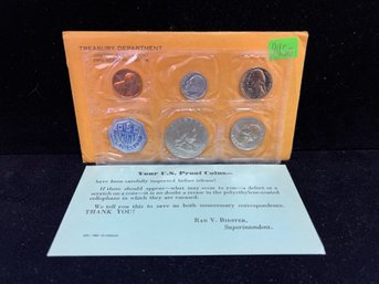 1960 US Silver 5 Coin Proof Set - Original Envelope