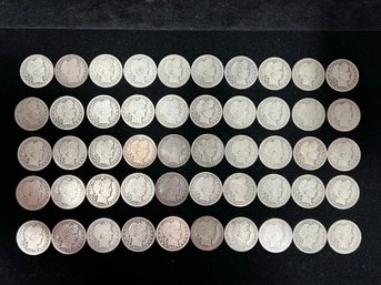 $10 Face Roll Of 40 Barber 90 Percent Silver Quarters