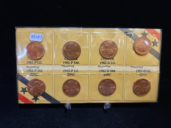 1982 United States Complete Lincoln Penny Variety Collection Type Set