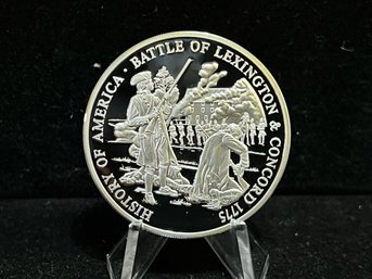 American Mint The Birth Of Our Nation 'Lexington & Concord' 20 Gram .999 Fine Silver Round