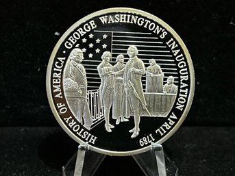 American Mint The Birth Of Our Nation 'Washington's Inauguration' 20 Gram .999 Fine Silver Round