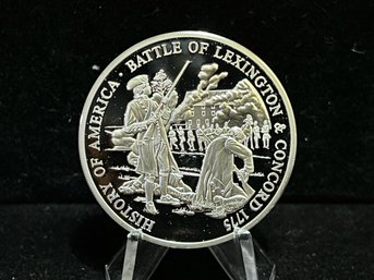 American Mint The Birth Of Our Nation 'Lexington & Concord' 20 Gram .999 Fine Silver Round