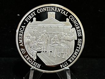 American Mint The Birth Of Our Nation 'Continental Congress' 20 Gram .999 Fine Silver Round