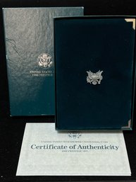1990 Prestige Proof Set With Eisenhower Centennial Proof Silver Dollar