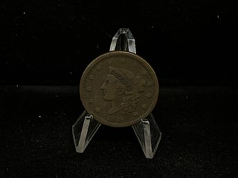 1838 Coronet Head Large Cent - Fine