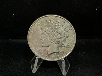 1927 D Peace Silver Dollar - Almost Uncirculated